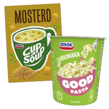 Alle Unox cup-a-soup, good noodles of pasta cups